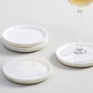 White Marble Coasters - Set of 4
